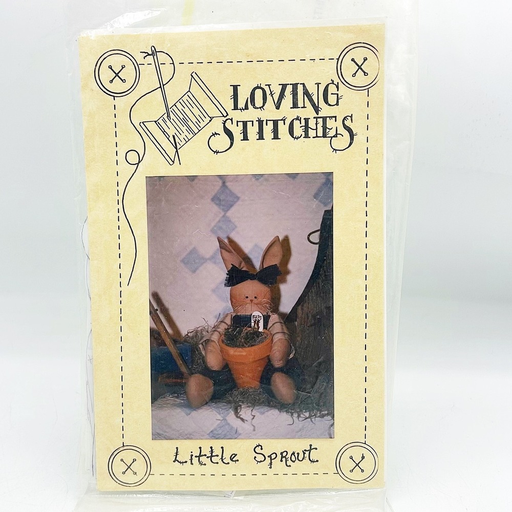 Loving Stiches Little‎ Sprout Fabric Bunny Pattern 1996